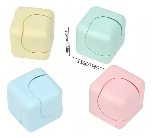 Spinner Cubo Gyro Fidget. Juguete Antiestrés Rotación Tea Turquesa