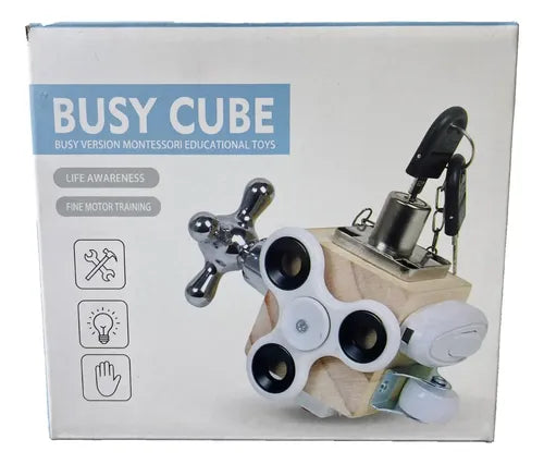 Juguete De Viaje Busy Cube Para Niños-fidget Cubo- Sensorial Blanco