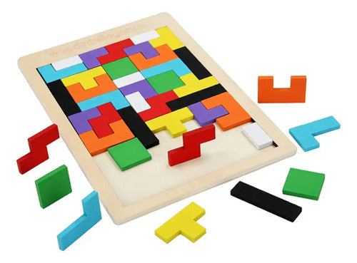 Puzzle Tangram Rompecabezas De Madera Educativo 40pcs