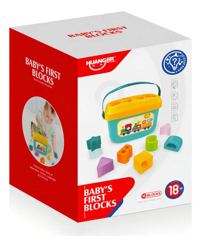 Juego Balde Bloques De Encaje Bebé Color Celeste Huanger Celeste