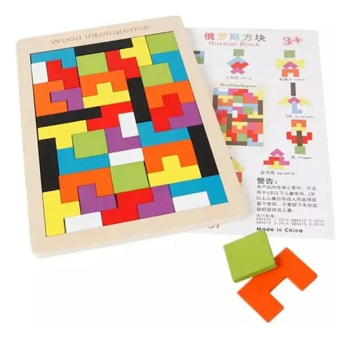 Puzzle Tangram Rompecabezas De Madera Educativo 40pcs