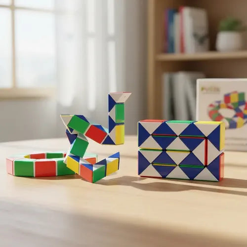 Juguete Anti Estres Cubo Fidget Tipo Serpiente | Destreza Azul