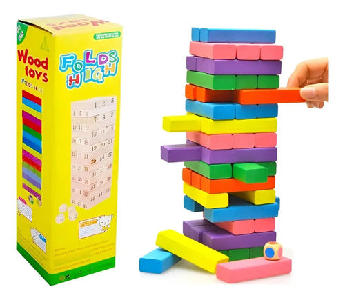 Juego Madera 50 Piezas Bloques Dados Educativo Yenga Jenga 50 Jenga