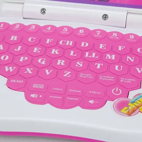 Mini Computador Juguete Didactico Educativo Rosa Esp/in Rosado