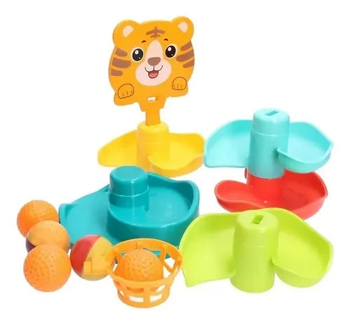 Juguete Didactico Torre Tobogán Lanza Pelotas Diseño Tigre