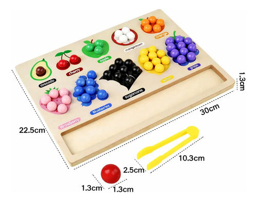 Tablero Clasificación Colores Y Frutas Juguete Montessori Caqui