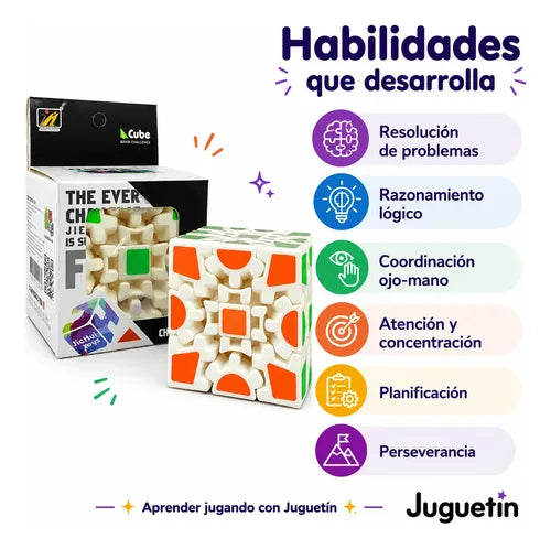 Juguetes Anti Estres Cubo Rubik 3x3 Engranajes Rompecabezas Blanco