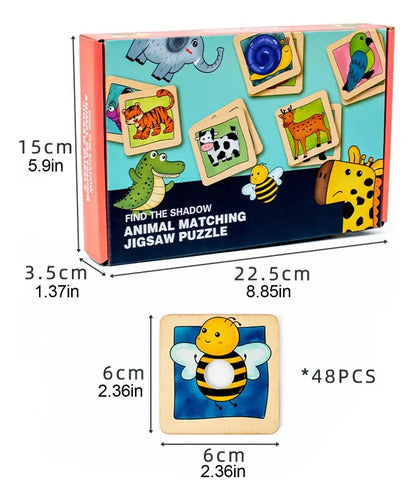 Juego Puzzle Memoria Animales 48pcs