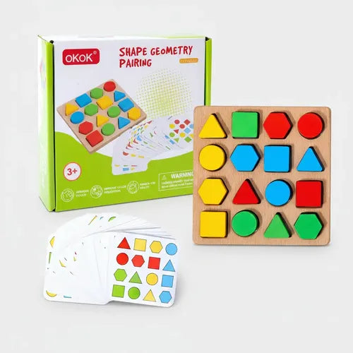 Juego Montessori Clasificador Encaje Figura Madera Didactico Caqui