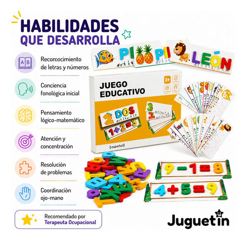 Juego Cartas Educativas Letras Y Numeros Niños Didactico