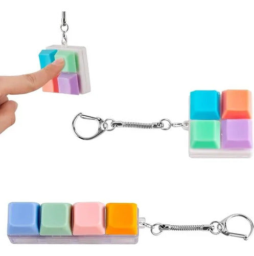 Teclado Boton Click Fidget Antiestres Llavero Sensorial Surtido
