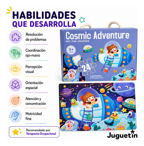 Rompecabezas Puzzle 24pcs Aventura Cósmica Didactico Niños
