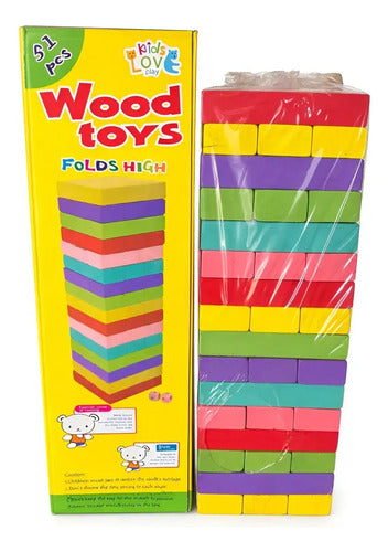 Juego Madera 50 Piezas Bloques Dados Educativo Yenga Jenga 50 Jenga