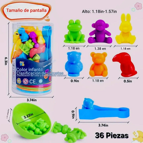 Juguete Educativo Clasificación De Colores Conteo Animales Todos