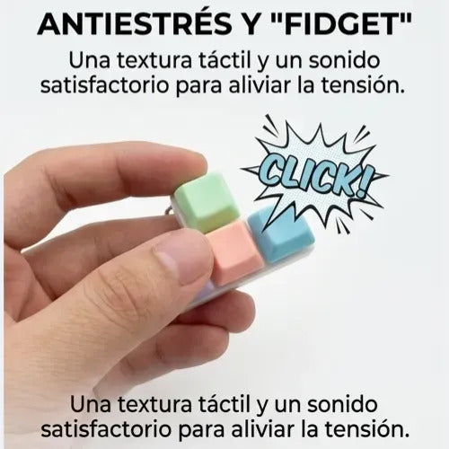 Teclado Boton Click Fidget Antiestres Llavero Sensorial Surtido