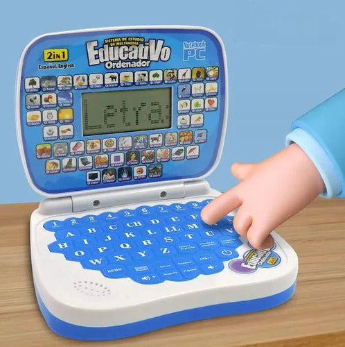 Computador  Laptop Educativo Infantil Inglés Y Español Azul