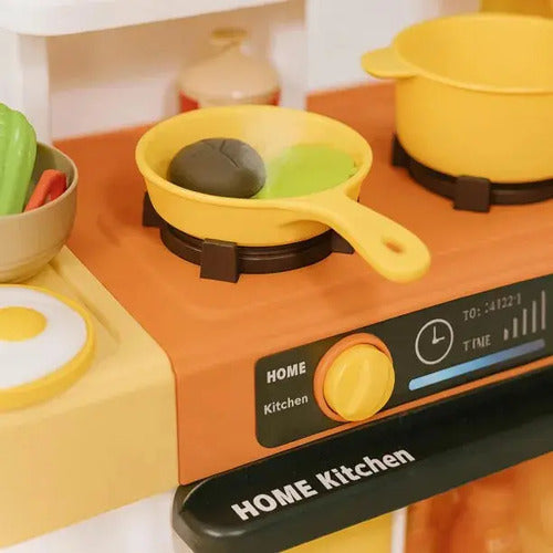 Cocina Juguete Luces Sonidos 43 Accesorios Niños 68 Cm Rosa