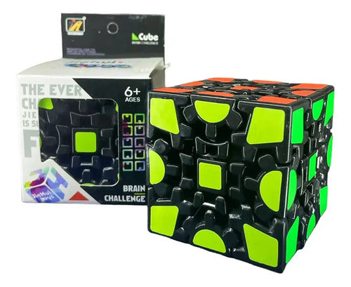 Juguetes Anti Estres Cubo Rubik 3x3 Engranajes  Rompecabezas Negro