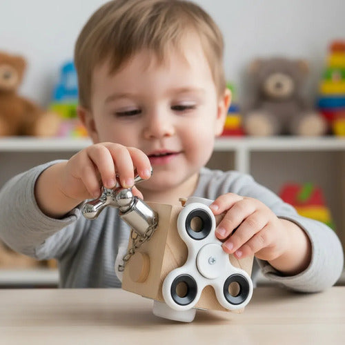 Juguete De Viaje Busy Cube Para Niños-fidget Cubo- Sensorial Blanco