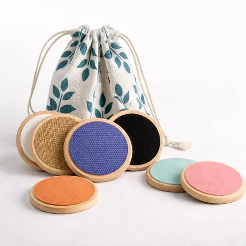 Fichas Sensoriales Texturas Madera Montessori Con Bolsa