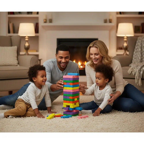 Juego Madera 50 Piezas Bloques Dados Educativo Yenga Jenga 50 Jenga