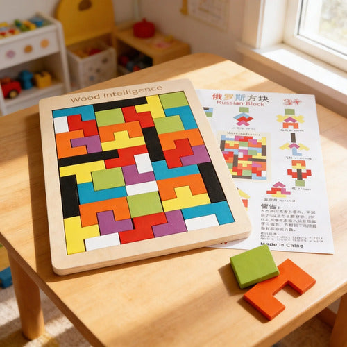 Puzzle Tangram Rompecabezas De Madera Educativo 40pcs