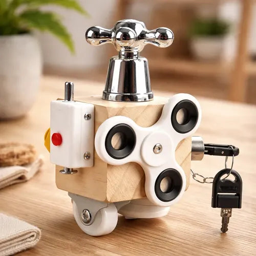 Juguete De Viaje Busy Cube Para Niños-fidget Cubo- Sensorial Blanco