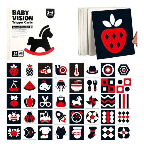 Set De Tarjetas De Estimulación Visual | Bebes Sensorial-