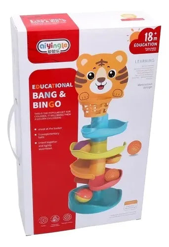 Juguete Didactico Torre Tobogán Lanza Pelotas Diseño Tigre