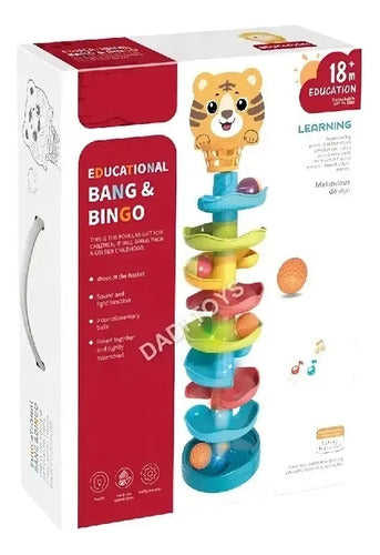 Juguete Didactico Torre Tobogán Lanza Pelotas Diseño Tigre
