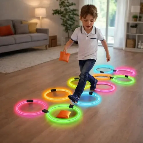Set 10 Aros Neón De Agilidad Para Niños Azul