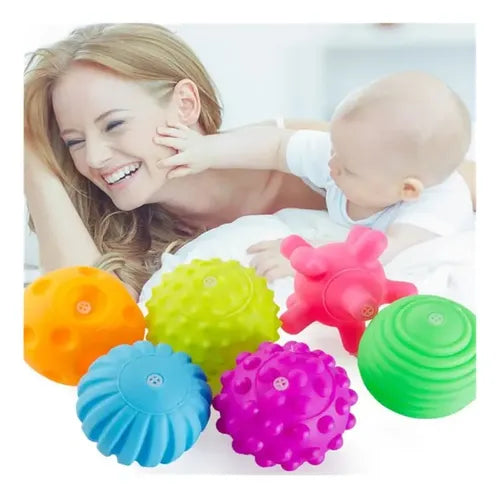 Set 6 Pelotas Sensoriales Didácticas Para Bebé Con Texturas