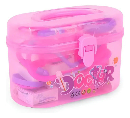 Set Juego Maletin Doctor Medico Niños Roles Accesorios Rosa