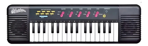 Teclado Musical Para Niños Juguete Con Micrófono | 32 Teclas Negro