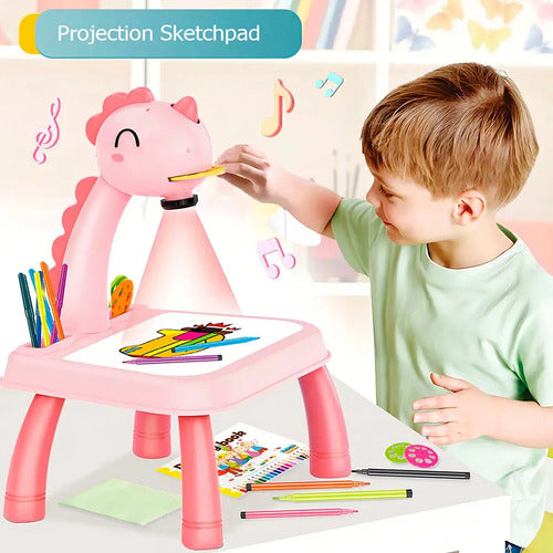 Proyector Mesa De Dibujo Para Niños Jirafa Juguete Rosa Rosa