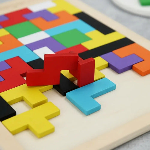Puzzle Tangram Rompecabezas De Madera Educativo  40pcs
