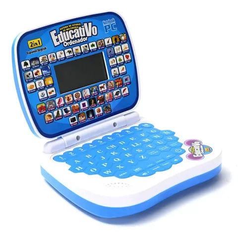 Computador  Laptop Educativo Infantil Inglés Y Español Azul