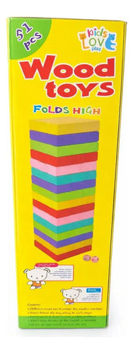 Juego Madera 50 Piezas Bloques Dados Educativo Yenga Jenga 50 Jenga