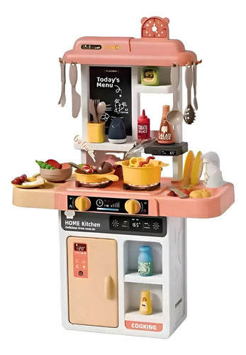 Cocina Juguete Luces Sonidos 43 Accesorios Niños 68 Cm Rosa