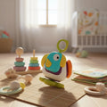 Cubo Sensorial Pajarito Busy Didáctico Para Bebés Y Niños Blanco Pájaro