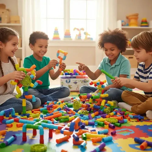 Set De Construcción Creativa: Tubos Y Conectores Educativos 94