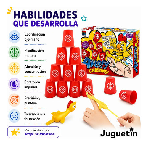 Juego De Mesa Angry Chickens Pollos Voladores Tiro Al Blanco