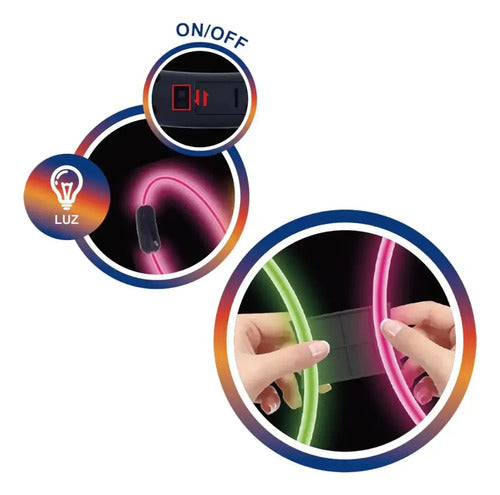 Set 10 Aros Neón De Agilidad Para Niños Azul