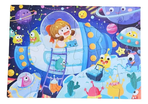 Rompecabezas Puzzle 24pcs Aventura Cósmica Didactico Niños