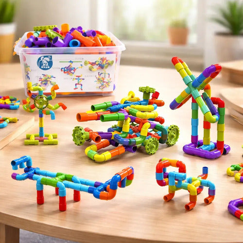 Set De Construcción Creativa: Tubos Y Conectores Educativos 94