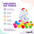 Juguete De Encaje Gallina 12 Huevos Encaje Colores Numeros Blanco