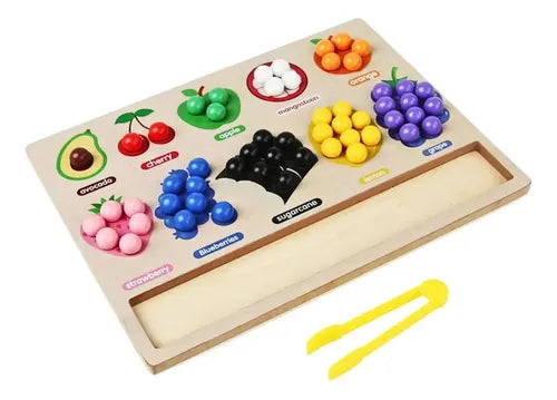 Tablero Clasificación Colores Y Frutas Juguete Montessori Caqui