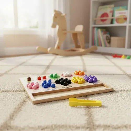 Tablero Clasificación Colores Y Frutas Juguete Montessori Caqui