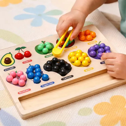 Tablero Clasificación Colores Y Frutas Juguete Montessori Caqui