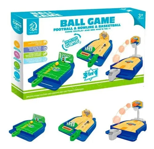 Juego De Mesa Ball Game 3 En 1 Futbol Basketball Bowling